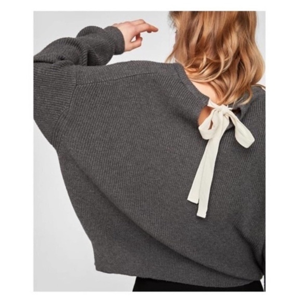 Zara Tie Back Sweater - Gray